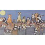 Linda Jane Smith (b.1962). Cats Chorus, artist signed, titled limited edition coloured print, 34/890