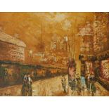 G. Rayer. Street scene, possibly Paris, oil on canvas, signed, 38cm x 49cm.