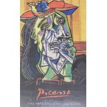 After Pablo Picasso. Weeping woman, The Tate Gallery London, framed coloured poster, 76cm x 49cm.