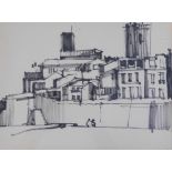 Bernard Kay (1927-2021). Antibes, drawing, titled and dated 1956, 23.5cm x 31cm.