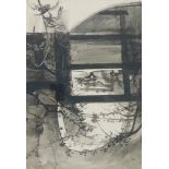 U.L. (19thC/20thC). Landscape view, watercolour drawing, initialled, 36cm x 26cm.