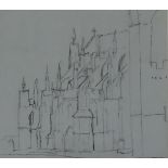 Bernard Kay (1927-2021). Exeter - Thursday, drawing, titled, dated 3.8.67, 20cm x 21cm.