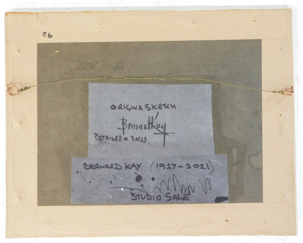Bernard Kay (1927-2021). Landscape - Sunday, drawing, titled and dated 29.8.68, 16.5cm x 24cm. - Bild 4 aus 5