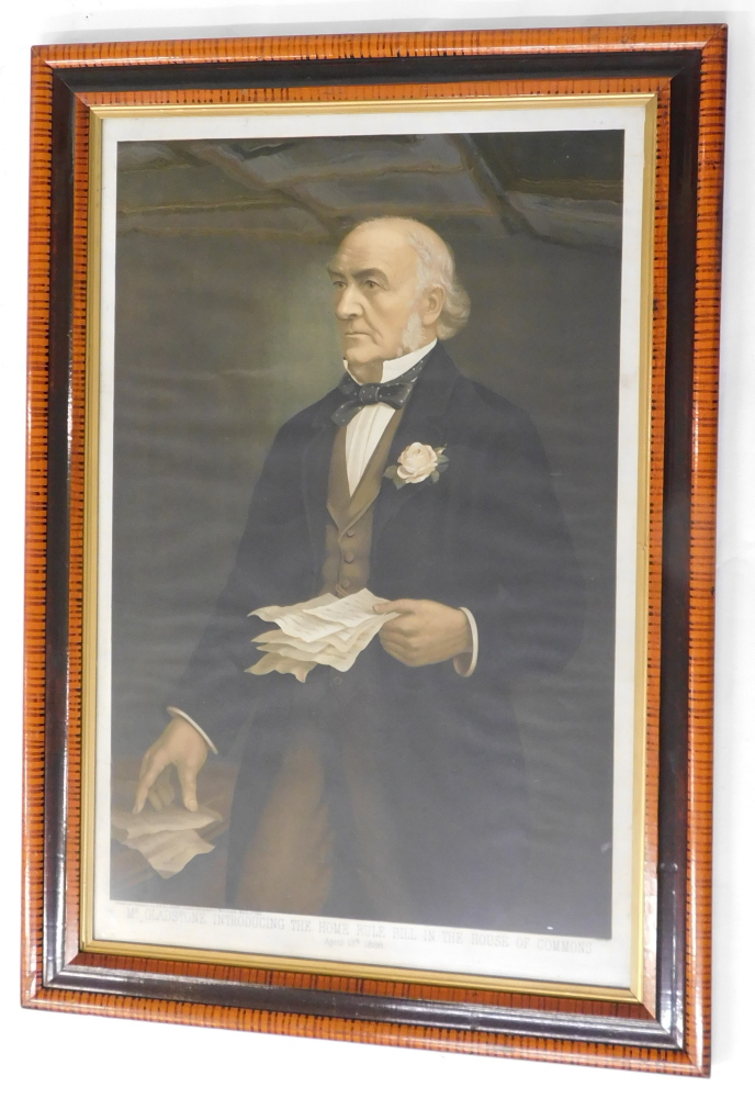 Mr Gladstone introducing the Home Rule Bill in the House of Commons April 13 1886. Framed coloured p - Bild 2 aus 4