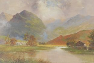 Francis E. Jamieson (1895-1950). Mountain river landscape, oil on canvas, signed, 39cm x 59cm.