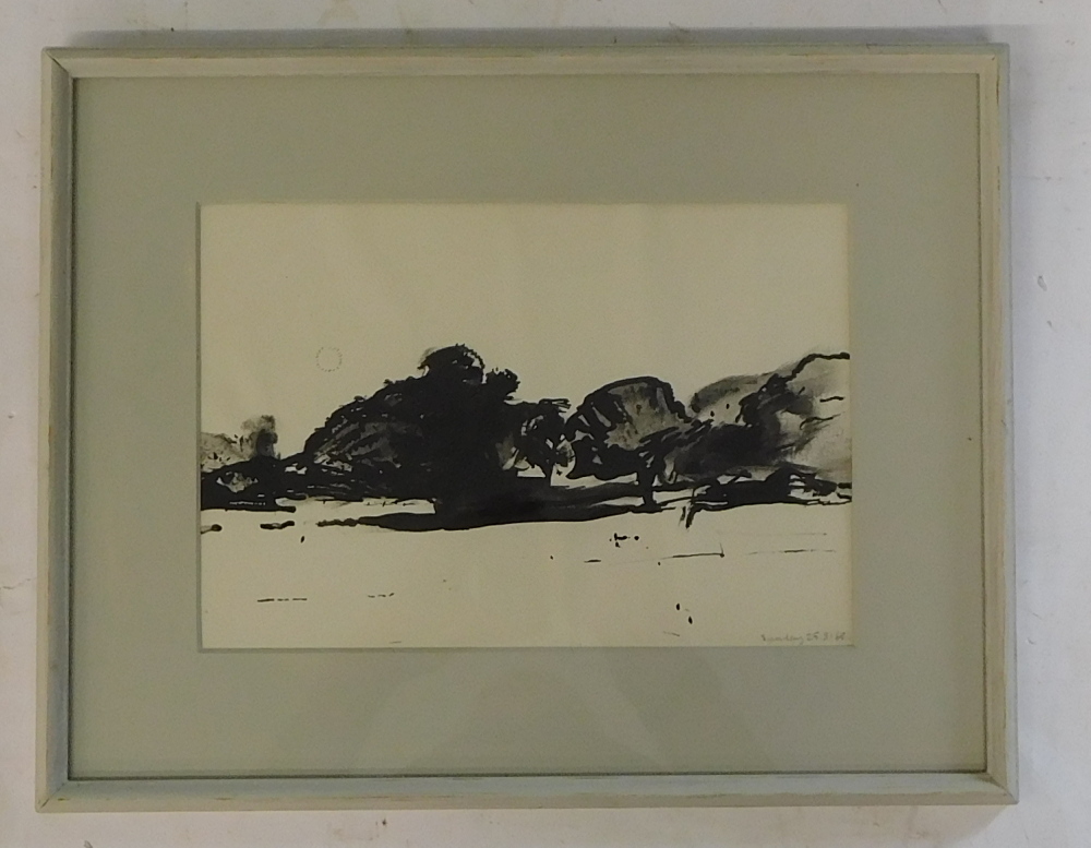 Bernard Kay (1927-2021). Landscape - Sunday, drawing, titled and dated 29.8.68, 16.5cm x 24cm. - Image 2 of 5