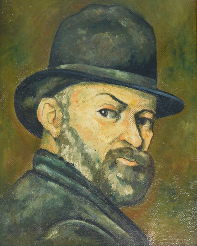Follower of Cezanne. Head and shoulders study, oil on board, 26.5cm x 28.5cm.