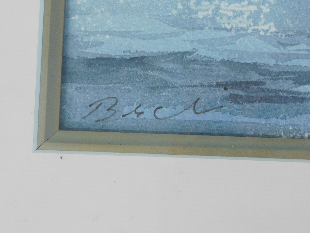 20thC School. Coastal scene with sailing boats, watercolour, signed, 35cm x 54cm. - Image 3 of 4