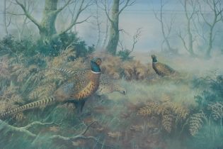 After Wendy Reeves. Pheasants in landscape, artist signed limited edition print, 228/850, 43cm x 60c