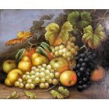 Edwin Steele (c.1850 - c.1912). Fruit still life, oil on board, signed and dated 1910, 50cm x 60cm.