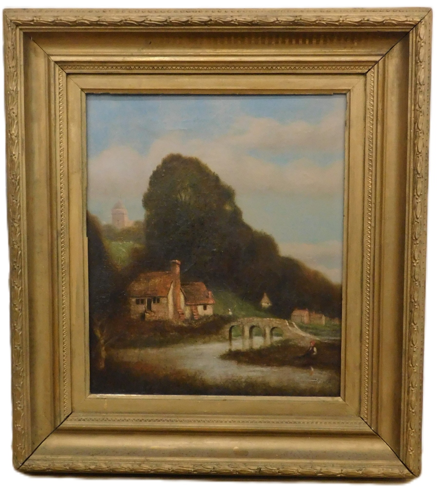 Attributed to Thomas Harris (19thC). The Village of Pulborough, Sussex, oil on canvas, titled and da - Bild 2 aus 5