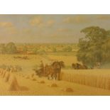 Robin Wheeldon (b.1945). Harvesting, artist signed limited edition coloured print, 226/750, 34cm x 4