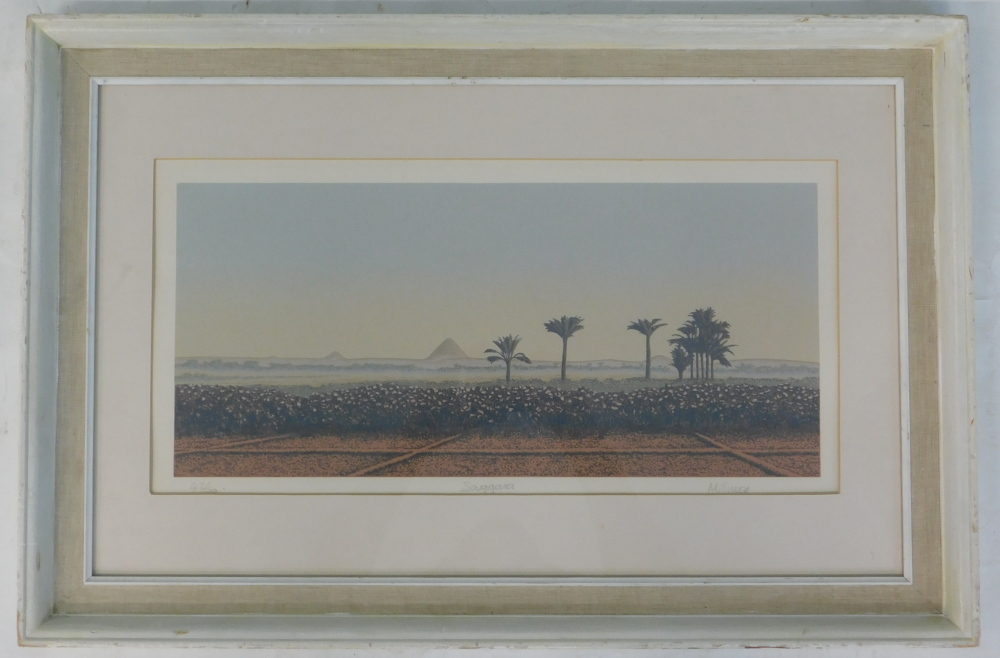 Mark Millmore (b.1956). Saqqara, artist signed limited edition print, 42/50, 23cm x 47cm. - Bild 2 aus 7