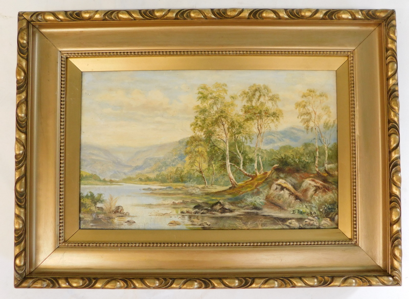 D. Pawson (19thC/20thC). River landscape, oil on canvas, signed, 24.5cm x 40cm. - Image 2 of 4