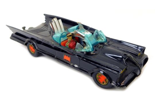 A Corgi Toys diecast Batmobile, with Robin and Batman figures. - Image 1 of 2