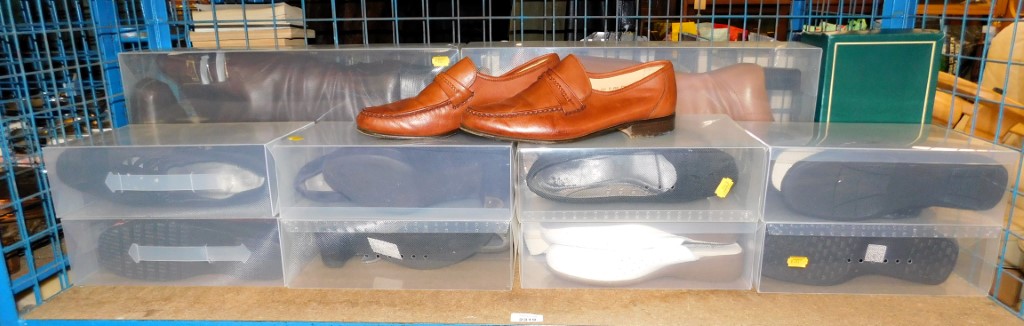 Various shoes, to include Grenson leather moccasins, size unknown, lady's court shoes, knee high boo