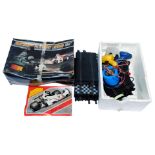 A Scalextric 200 slot car set, including controllers, track, pack, etc.