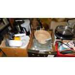 A quantity of household kitchen ware, coffee maker, serving dishes, etc., together with a Hobbyist c