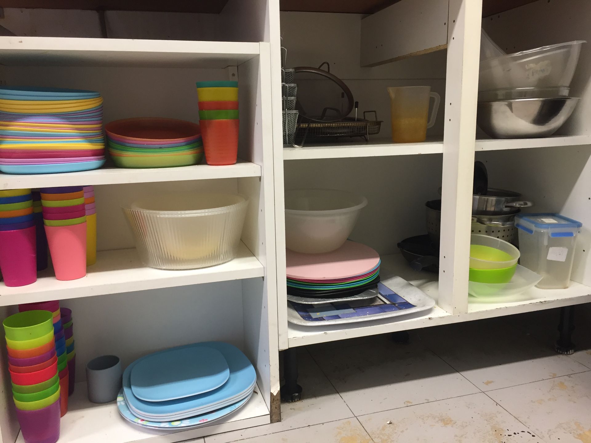 Plastic Beakers Contents of Cupboard