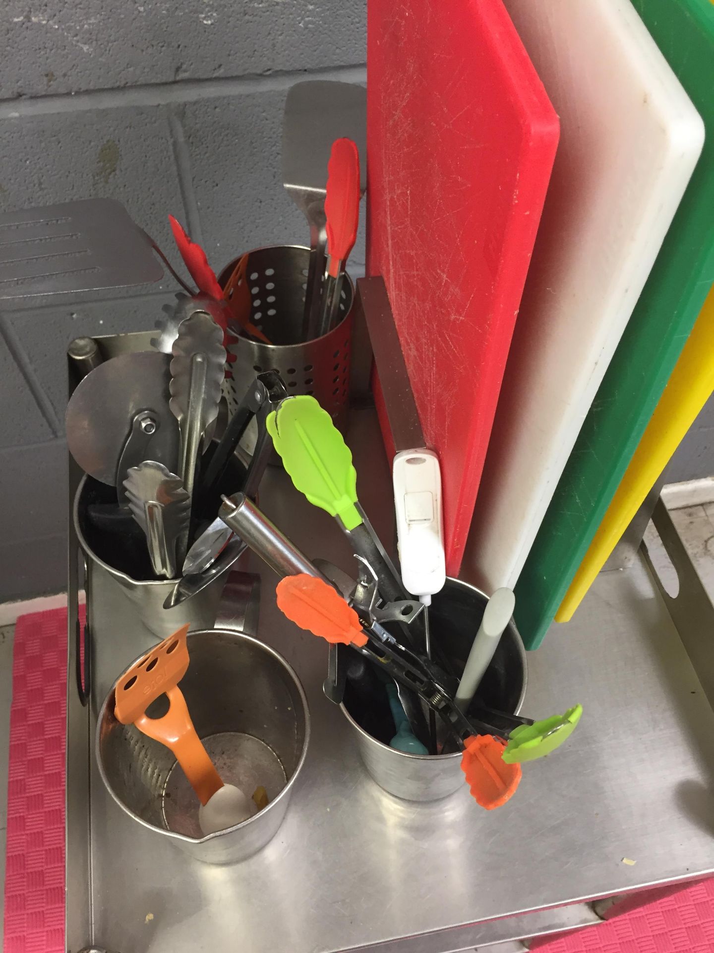 Stainless Steel 3 Shelf Unit with Utensils - Image 5 of 6