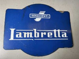 1960 Original double sided Lambretta dealer sign (Italian)