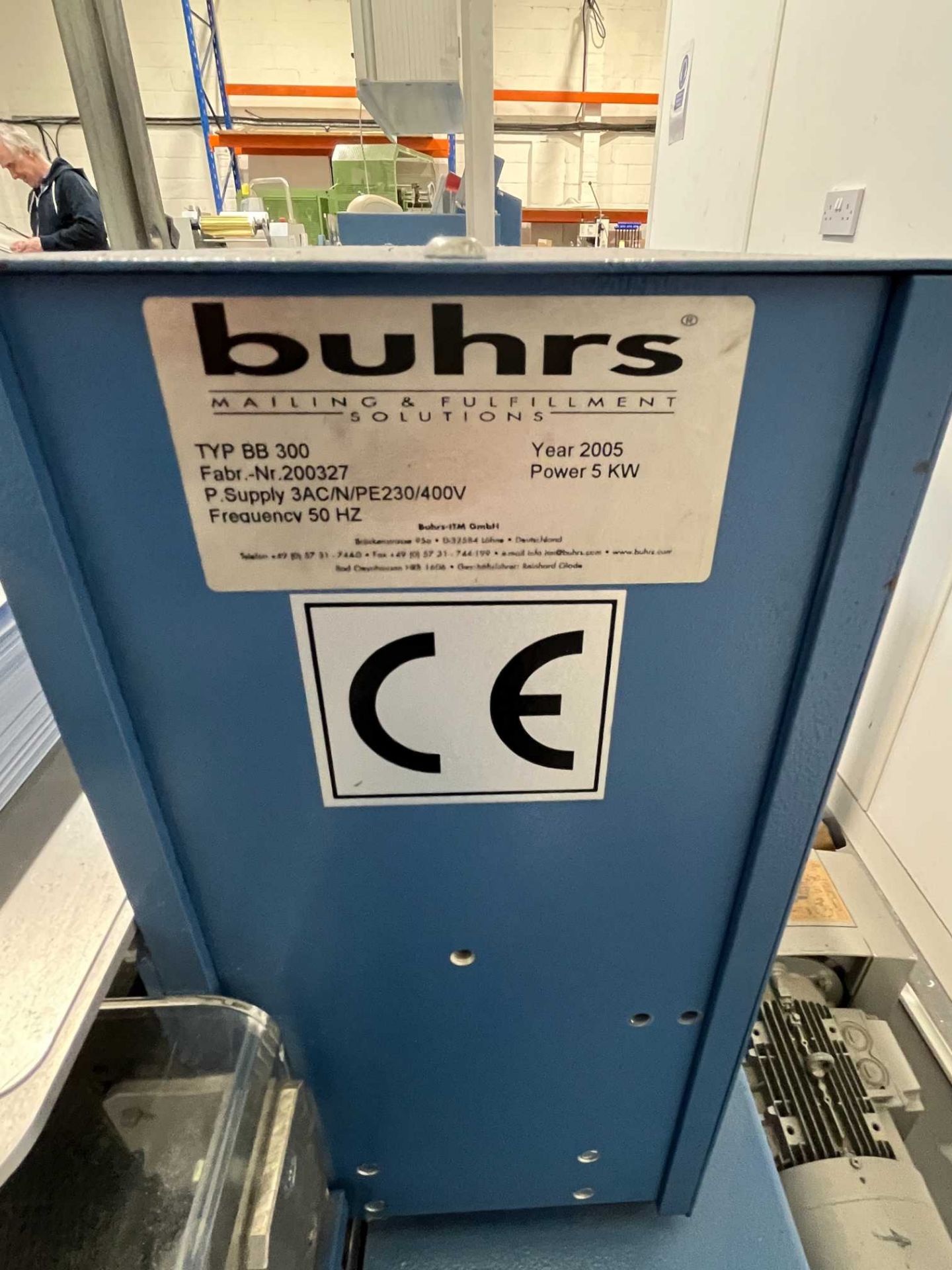 Buhrs BB300 C4 six-station envelope mailing line with side feeder; Serial No: 200327 (2005) - Image 13 of 14