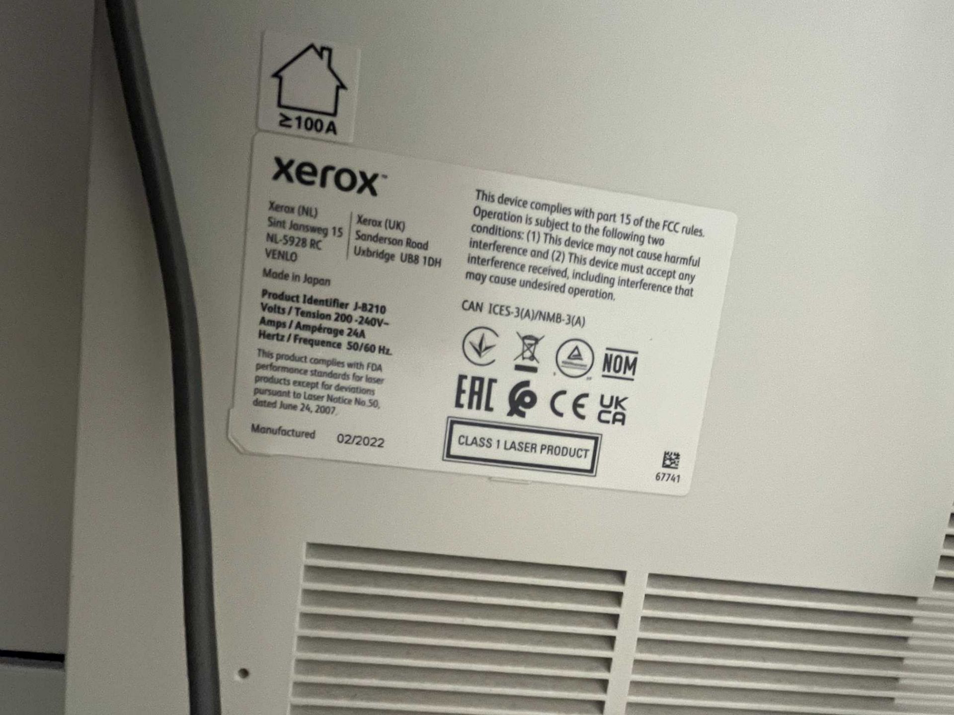 Xerox Versant 4100 Press digital press; Serial No: 3146431070 (2022); Impressions: Colour: 1,007, - Image 11 of 11