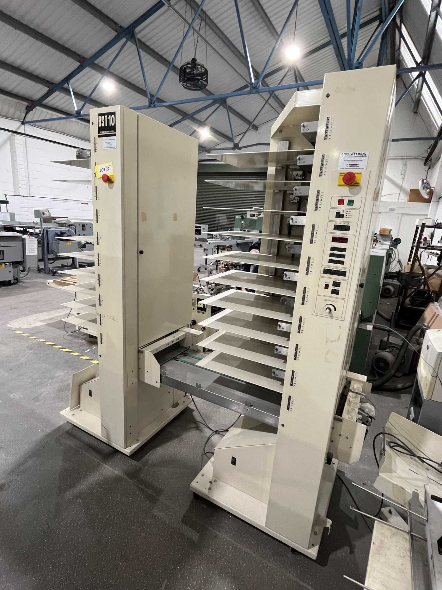 Bourg Collators twin-section collating system with: AGR-T stitcher, Serial No: (N/A); PA-T