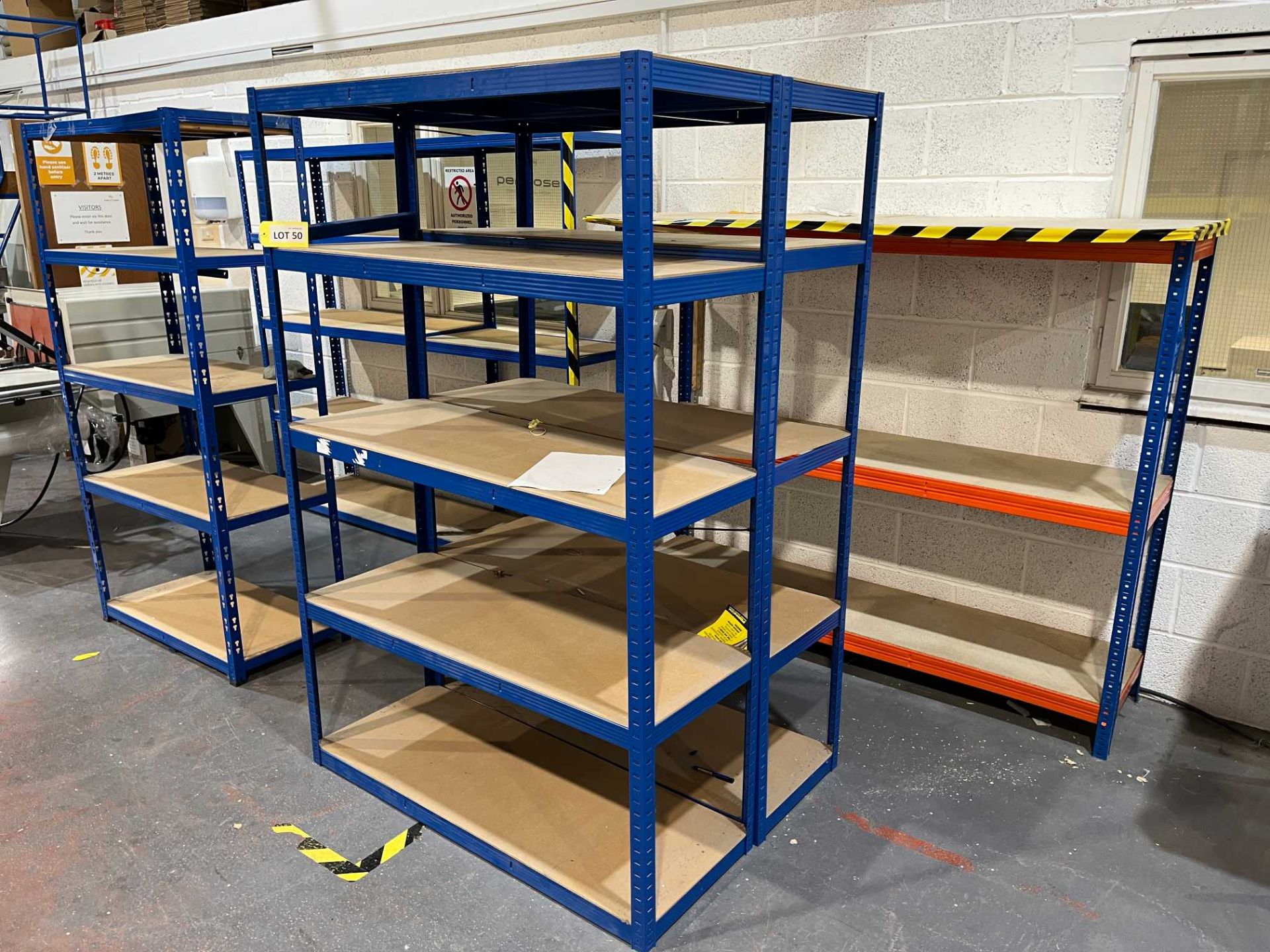 16 x bays steel slot-together shelving; (120 x 45 x 170 cm x 5-tier x 10; 90 x 45 x 170 cm x 5- - Image 2 of 2