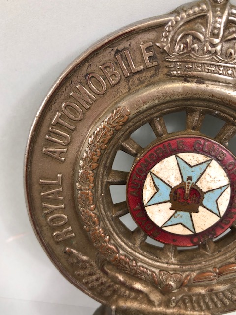 RAC, large Royal Automobile Club Associate bar badge Queensland Australia , enamel central badge - Image 3 of 7