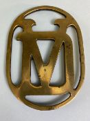 Vintage French car grill name plate for Vinot and Deguingand pre 1923, in cut out brass