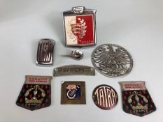 Vintage car badges, assortment of car badges being 2 plastic Renault France, Essex radiator badge,