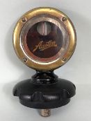 Vintage car Austin Calometer, for a radiator , twin glass with brass frame mounted on a bakelite