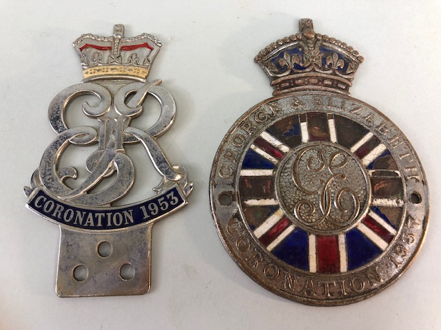 Vintage badge bar Badges Queen Elizabeth Coronation 1953, George and Elizabeth Coronation 1937 (2