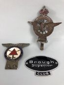 Vintage Motorcycle badges, British Motorcycle Association enamel bar badge, marked Butler Jones