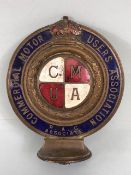 Vintage Commercial Vehicle bar badge for Commercial Motor Users Association , RAC associate Enamel