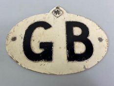 Vintage car RAC Touring plate, Oval Alloy plaque GB with RAC logo above approximately 18cm across