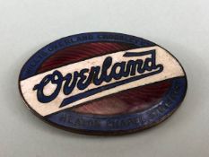 Willys Overland Crossley Ltd oval enamel radiator badge approximately 5 cm across