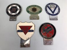 Vintage car owners club badges, Vintage Sports car club St Christopher bar badge, Humber Register