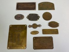 Collection of Vintage vehicle dealer chassis and Engine plates,to include The Lanchester co Ltd