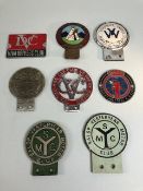 Veteran car club and motoring badge bar badges 8 in total being, two Salop Yester year Motor