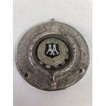 RAC Automobile Club associate car badge for Auckland New Zealand, round badge with AA on black
