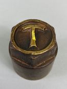 Vintage Car Motor Vehicle threaded brass hub cap with a sloping top T design, approximately 4cm