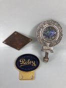 Riley motor interest, Royal Automobile Club Associates bar badge with enamel Riley motor club