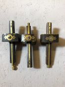 Three Brass inlaid Mortice gauges