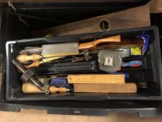 Box contains various Woodworking tools