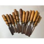 Collection of approx 12 THERMER chisels