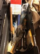 Toolbox containing various Woodworking tools