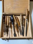 Collection of boxed wooden handled chisels