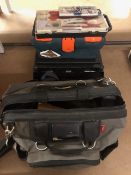 Collection of small hand tools to include Stanley plane, clamps, hammers in bag